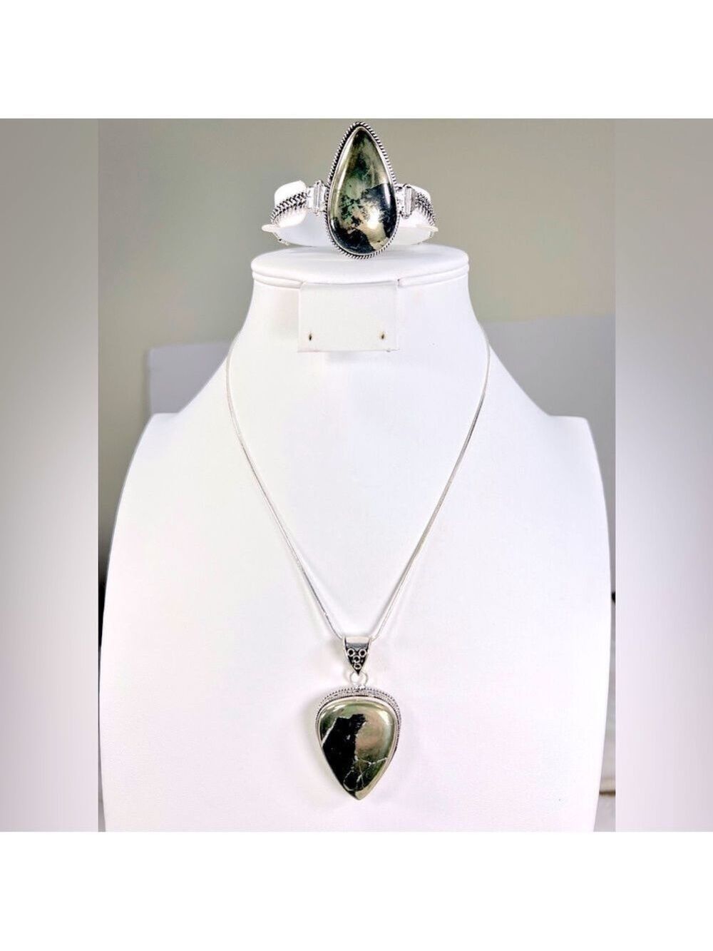 Pyrite “Fool’s Gold” 925 Pendant & Bracelet Gemstone Set